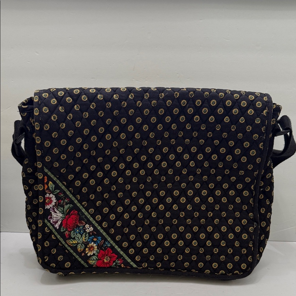 Vera Bradley Black Floral Quilted Crossbody Bag